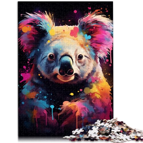 Puzzle für Erwachsene 1000 Teile Farbzeichnung Koala anspruchsvolles Spielspielzeug verbessert das Gedächtnis für Teenager ab 14 Jahren 50x75cm von BBVNFLIR