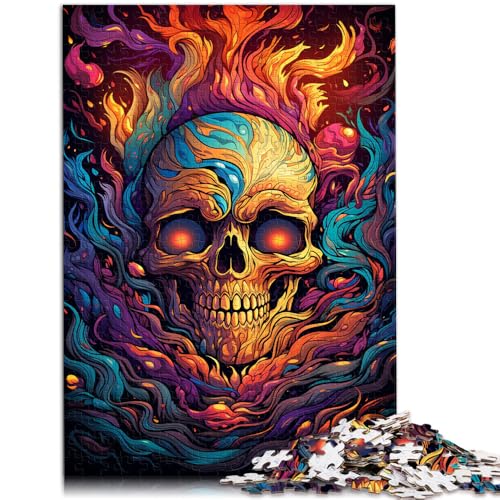 Puzzle für Erwachsene 1000 Teile Feuerfarbener Totenkopf anspruchsvolles Spiel ganze Familie 26x38cm von BBVNFLIR