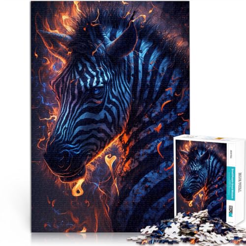 Puzzle für Erwachsene 1000 Teile Feuertier Zebra pädagogische Herausforderung Lernspiel für Geburtstag Weihnachten 50x75cm von BBVNFLIR