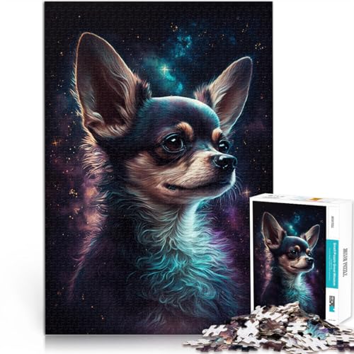 Puzzle für Erwachsene 1000 Teile Galaxie-Chihuahua Lernspielzeug Familienspiele Stressabbau für Teenager ab 14 Jahren 26x38cm von BBVNFLIR