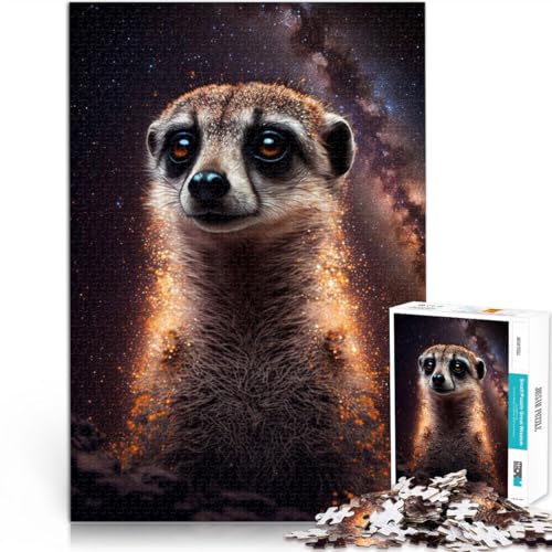 Puzzle für Erwachsene 1000 Teile Galaxie-Tier Erdmännchen Quizspiel Wanddekoration einzigartige Geburtstags 26x38cm von BBVNFLIR