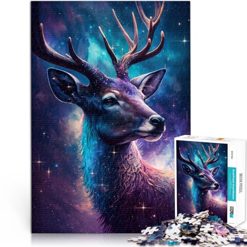 Puzzle für Erwachsene 1000 Teile Galaxie-Tier Hirsch Spielzeug Denkspiel ganze Familie 50x75cm von BBVNFLIR