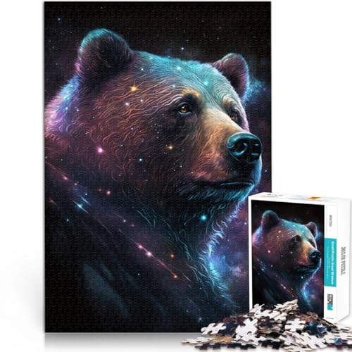 Puzzle für Erwachsene 1000 Teile Galaxie-Tiere Braunbär pädagogisches Spielzeug zum Stressabbau Puzzle Analyse und Logik 26x38cm von BBVNFLIR