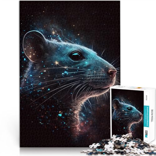 Puzzle für Erwachsene 1000 Teile Galaxie-Tiermaus als Puzzle-Geschenk Herausforderung der Gehirnintelligenz süchtig machendes Spielzeug 26x38cm von BBVNFLIR
