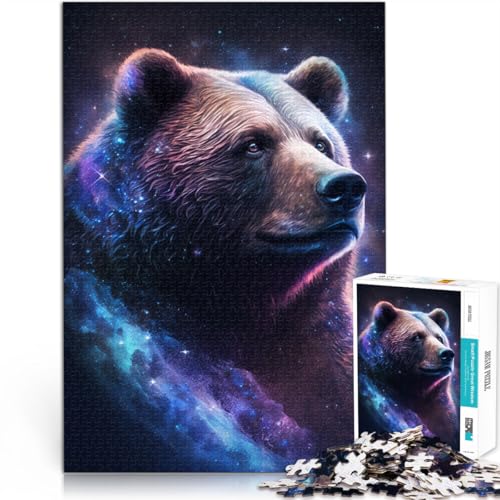 Puzzle für Erwachsene 1000 Teile Galaxy Animals Brown Bear Impossible Puzzle ganze Familie 26x38cm von BBVNFLIR