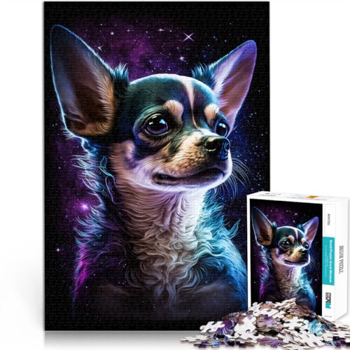 Puzzle für Erwachsene 1000 Teile Galaxy Chihuahua Hand Speed Wettbewerb Wichtelgeschenke für Teenager ab 14 Jahren 26x38cm von BBVNFLIR
