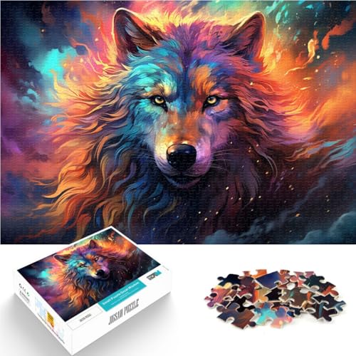 Puzzle für Erwachsene 1000 Teile Geheimnisvoller Weltraumwolf Heimdekoration Geburtstagsgeschenk für Teenager ab 14 Jahren 50x75cm von BBVNFLIR