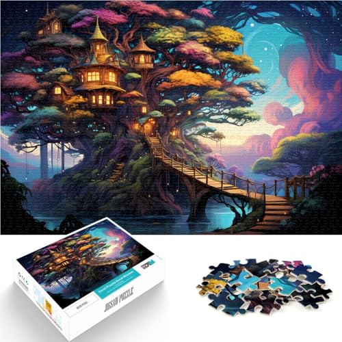Puzzle für Erwachsene 1000 Teile Geheimnisvolles Baumhaus Spiele Spielzeug Geschenk ganze Familie 26x38cm von BBVNFLIR