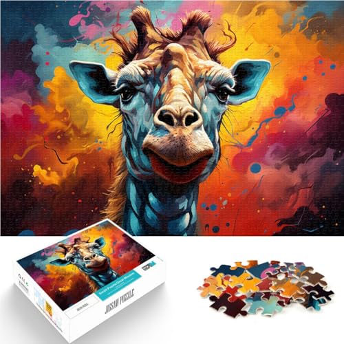 Puzzle für Erwachsene 1000 Teile Giraffenkunst Lernspielzeug ganze Familie für Teenager ab 14 Jahren 26x38cm von BBVNFLIR