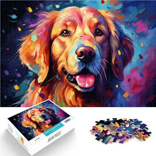 Puzzle für Erwachsene 1000 Teile Golden Retriever Lernspiele Heimdekoration Puzzle Analyse und Logik 50x75cm von BBVNFLIR