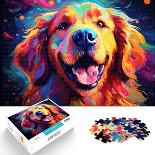 Puzzle für Erwachsene 1000 Teile Golden Retriever anspruchsvolles Spiel ganze Familie 26x38cm von BBVNFLIR