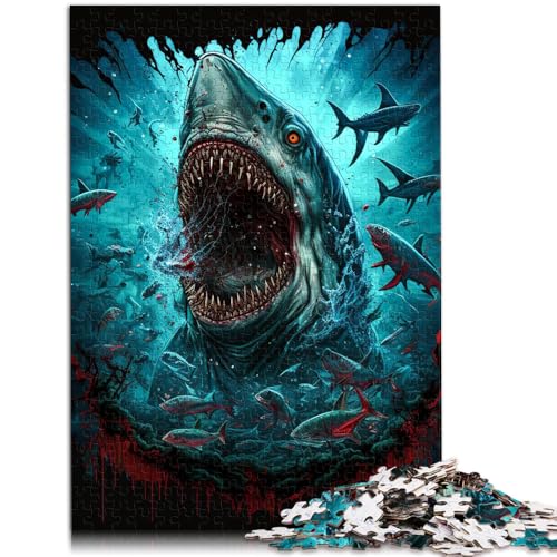 Puzzle für Erwachsene 1000 Teile Hai Buntes Denkspiel Lernspiel zum Geburtstag Weihnachten für 14-Jährige 26x38cm von BBVNFLIR