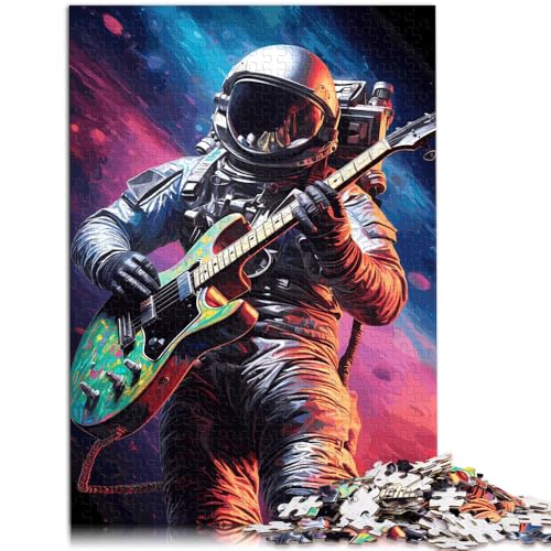 Puzzle für Erwachsene 1000 Teile Himmlisches Astronauten-Gitarren-Quizspiel Stressabbau schwierige Herausforderung für Teenager ab 14 Jahren 26x38cm von BBVNFLIR