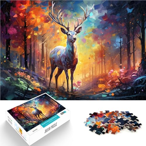 Puzzle für Erwachsene 1000 Teile Hirsch anspruchsvolles Spiel Geschenke Lernspiel zum Geburtstag Weihnachten für Teenager ab 14 Jahren 26x38cm von BBVNFLIR