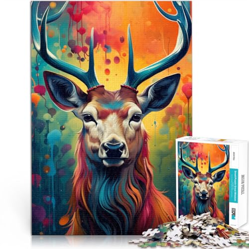 Puzzle für Erwachsene 1000 Teile Hirsch anspruchsvolles Spiel Helfen Sie dem Gehirn süchtig machende Spielzeuge zu trainieren um Geduld zu entwickeln 26x38cm von BBVNFLIR