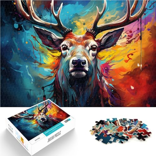 Puzzle für Erwachsene 1000 Teile Hirsch anspruchsvolles Spiel Puzzle zum Stressabbau schwierige Herausforderung geeignet für und Jugendliche ab 14 Jahren 50x75cm von BBVNFLIR