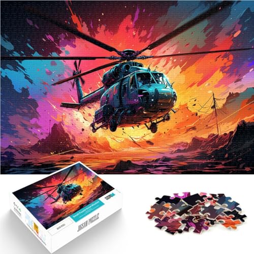 Puzzle für Erwachsene 1000 Teile Hubschrauber schwierig ganze Familie für Teenager ab 14 Jahren 26x38cm von BBVNFLIR
