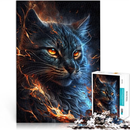 Puzzle für Erwachsene 1000 Teile Katzenfeuer Lernspielzeug Familienspiele Geburtstagsgeschenke Geeignet für Teenager ab 14 Jahren 26x38cm von BBVNFLIR