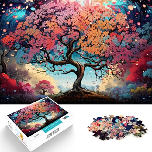 Puzzle für Erwachsene 1000 Teile Kirschblütenbaum Familienunterhaltungsspielzeug EIN Kunstwerk geeignet für Teenager ab 14 Jahren 50x75cm von BBVNFLIR