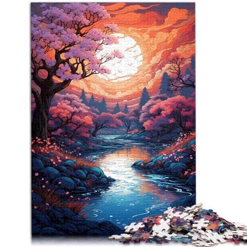 Puzzle für Erwachsene 1000 Teile Kirschblütenbaum Spiele Spielzeug Geschenk ganze Familie 26x38cm von BBVNFLIR