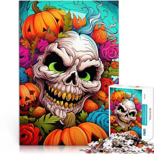Puzzle für Erwachsene 1000 Teile Kürbisschädel anspruchsvolles Spiel Herausforderung für die Gehirnintelligenz für Teenager ab 14 Jahren 26x38cm von BBVNFLIR