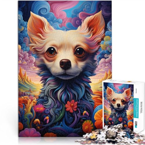 Puzzle für Erwachsene 1000 Teile Kunst Chihuahua anspruchsvolles Spiel Geschenke ganze Familie 50x75cm von BBVNFLIR