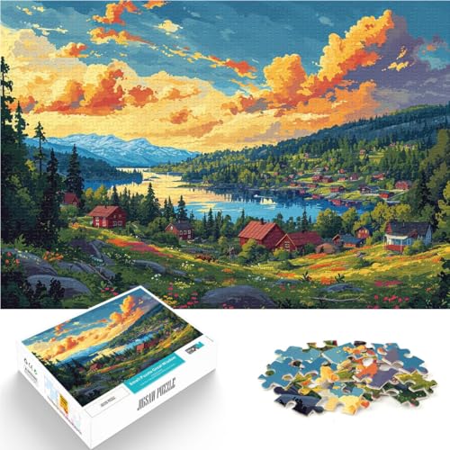Puzzle für Erwachsene 1000 Teile Kunst Landschaftsmalerei Lernspielzeug Familienspiele Gedächtnisverbesserung für Teenager ab 14 Jahren 26x38cm von BBVNFLIR