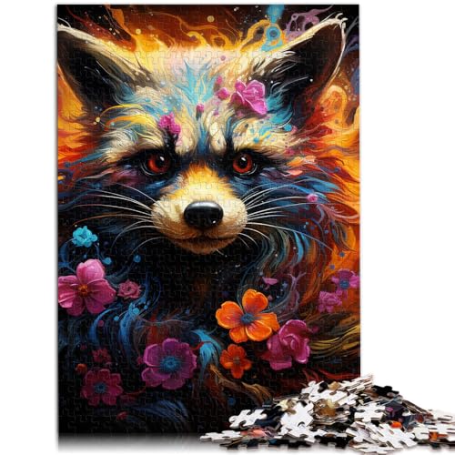 Puzzle für Erwachsene 1000 Teile Kunst Waschbär Lernspielzeug Familienspiele EIN Kunstwerk für Teenager ab 14 Jahren 50x75cm von BBVNFLIR