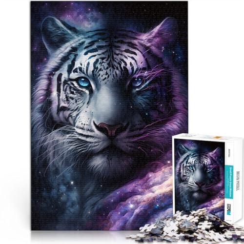 Puzzle für Erwachsene 1000 Teile Kunst weißer Tiger Galaxie Quizspiel Wanddekoration einzigartige Geburtstags 26x38cm Puzzle für Erwachsene 1000 Teile Kunst weißer Tiger Galaxie Quizspiel Wanddekoration einzigartige Geburtstags 26x38cm von BBVNFLIR