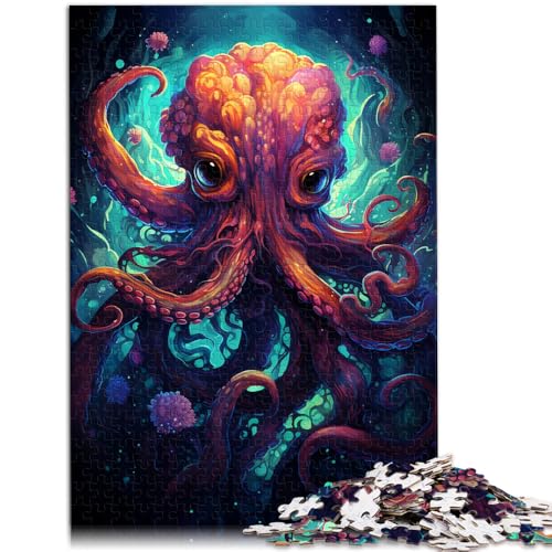 Puzzle für Erwachsene 1000 Teile Kunstgemälde eines Oktopus Spiele Spielzeug Geschenk anspruchsvolles Spiel und Familienspiel für Teenager ab 14 Jahren 50x75cm von BBVNFLIR