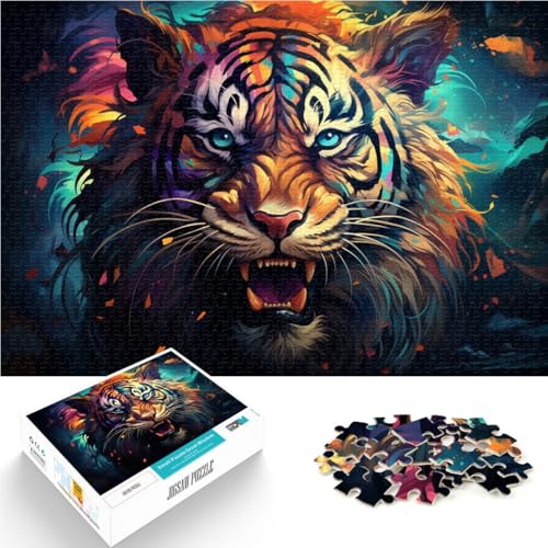 Puzzle für Erwachsene 1000 Teile Kunsttiger Lernspielzeug Familienspiele Kunstwerk Geschenk für Teenager ab 14 Jahren 26x38cm von BBVNFLIR