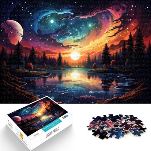 Puzzle für Erwachsene 1000 Teile Landschaft unter dem Planeten Lernspiele für Zuhause DIY-Spielzeug Stressabbau für Teenager ab 14 Jahren 26x38cm von BBVNFLIR