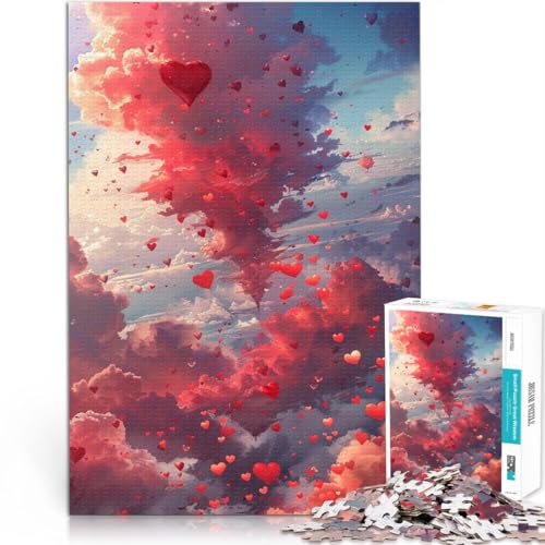 Puzzle für Erwachsene 1000 Teile Liebeswolken anspruchsvolles Spiel Geschenke Wanddekoration einzigartige Geburtstags 26x38cm von BBVNFLIR