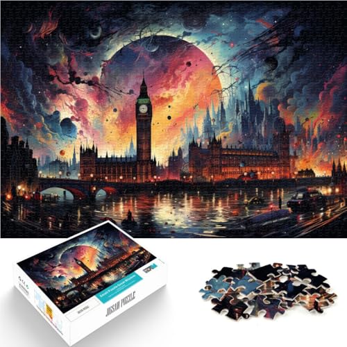 Puzzle für Erwachsene 1000 Teile London anspruchsvolles Spiel Lernspiel für Geburtstag Weihnachten Geeignet für Teenager ab 14 Jahren 26x38cm von BBVNFLIR