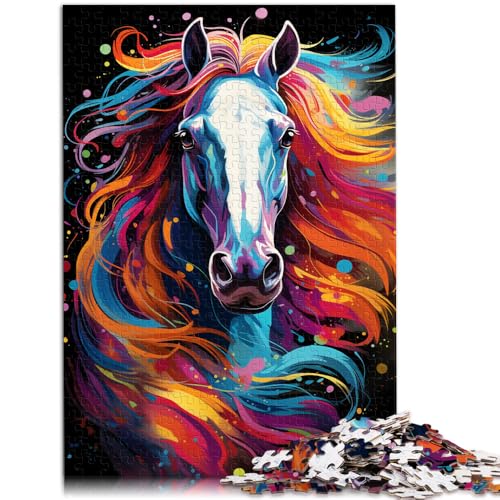 Puzzle für Erwachsene 1000 Teile Malen farbiges Pferd als Puzzle-Geschenk Familienspiel Stressabbau schwierige Herausforderung 26x38cm Puzzle für Erwachsene 1000 Teile Malen farbiges Pferd als Puzzle-Geschenk Familienspiel Stressabbau schwierige Herausforderung 26x38cm von BBVNFLIR