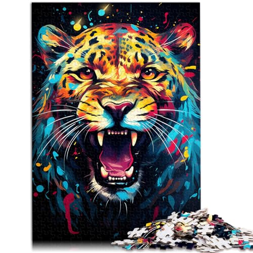Puzzle für Erwachsene 1000 Teile Malerei Kunst Leopardenmuster Spiele Spielzeug Geschenk anspruchsvoll Aber lustig und humorvoll 50x75cm von BBVNFLIR