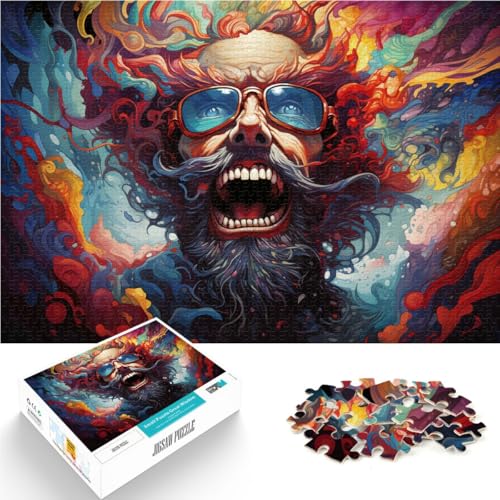 Puzzle für Erwachsene 1000 Teile Mann mit Sonnenbrille das Puzzle Lernspiel für Geburtstag Weihnachten 26x38cm von BBVNFLIR