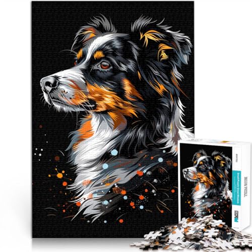Puzzle für Erwachsene 1000 Teile Miniatur-Amerikanischer Schäferhund Spielzeug Lernspiele Stressabbau für Teenager ab 14 Jahren 26x38cm Puzzle für Erwachsene 1000 Teile Miniatur-Amerikanischer Schäferhund Spielzeug Lernspiele Stressabbau für Teenager ab 14 Jahren 26x38cm von BBVNFLIR