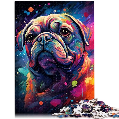 Puzzle für Erwachsene 1000 Teile Mops als Krafttier Spielzeug Denkspiel ganze Familie Geeignet für Kinder und Jugendliche ab 14 Jahren 26x38cm von BBVNFLIR