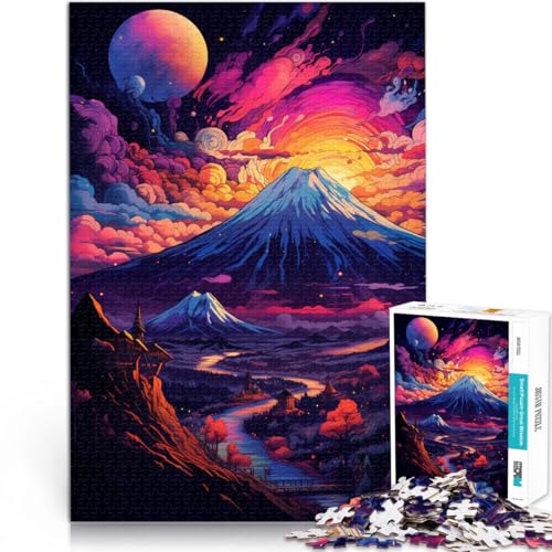 Puzzle für Erwachsene 1000 Teile Mount Fuji Lernspielzeug Gehirnintelligenz Herausforderung süchtig machendes Spielzeug 26x38cm von BBVNFLIR