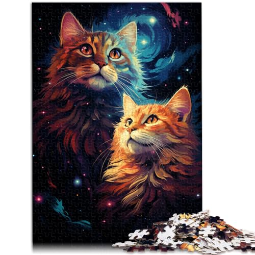 Puzzle für Erwachsene 1000 Teile Mystery Cat Familienunterhaltungsspielzeug als Geschenk für die ganze Familie für 14-Jährige 50x75cm von BBVNFLIR