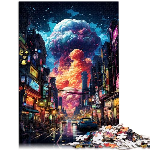 Puzzle für Erwachsene 1000 Teile Neon Tokio Stadt Puzzle für Lernspiel Herausforderung Spielzeug Analyse und Logik 26x38cm von BBVNFLIR