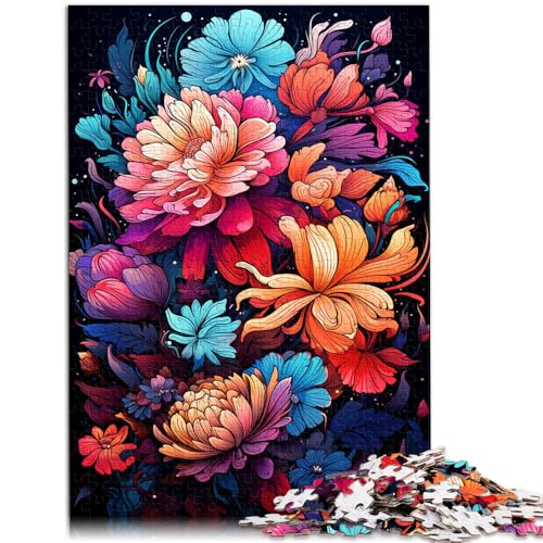 Puzzle für Erwachsene 1000 Teile Neon-Wildblumen anspruchsvolles Spiel Geschenke Lernspiel zum Geburtstag Weihnachten 26x38cm von BBVNFLIR