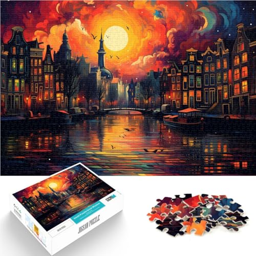 Puzzle für Erwachsene 1000 Teile Niederlande Amsterdam Spielzeug Lernspiele Stressabbau für Teenager ab 14 Jahren 26x38cm von BBVNFLIR