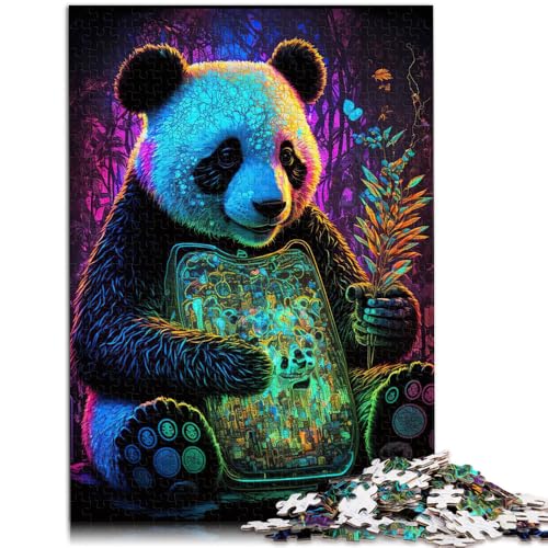Puzzle für Erwachsene 1000 Teile Panda-Neon-Puzzle Lernspiel Herausforderung Spielzeug Geburtstagsgeschenk für Teenager ab 14 Jahren 26x38cm von BBVNFLIR