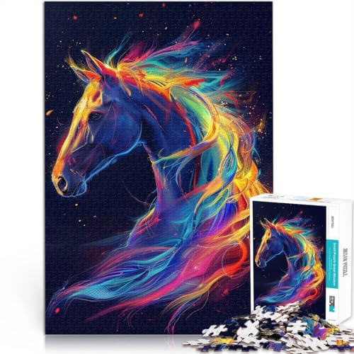Puzzle für Erwachsene 1000 Teile Pferde anspruchsvolles Spiel Geschenke ganze Familie für Teenager ab 14 Jahren 26x38cm von BBVNFLIR