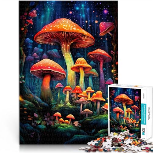 Puzzle für Erwachsene 1000 Teile Pilz-Kunstspielzeug Denkspiel Stressabbau Urlaub zu Hause Zeitvertreib für Teenager ab 14 Jahren 26x38cm von BBVNFLIR