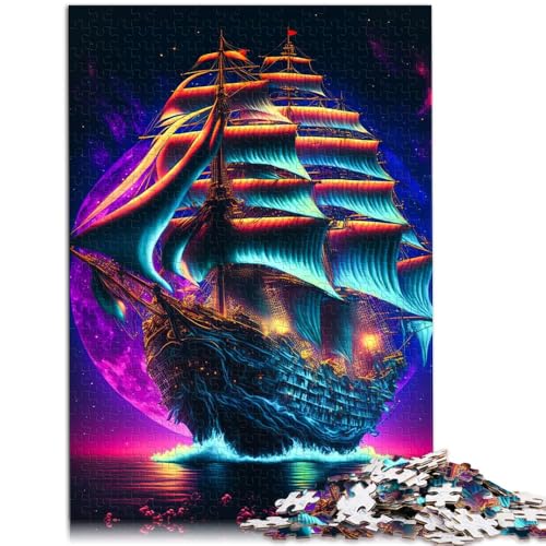 Puzzle für Erwachsene 1000 Teile Piratenschiff farbenfroh Heimdekoration Kunstdekor für Teenager ab 14 Jahren 50x75cm von BBVNFLIR