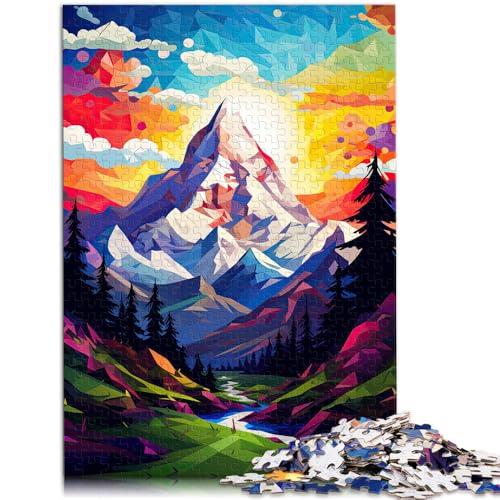 Puzzle für Erwachsene 1000 Teile Pop-Art-Berge Heimdekoration Puzzlespielzeug Lernspiel für Geburtstag Weihnachten 26x38cm von BBVNFLIR