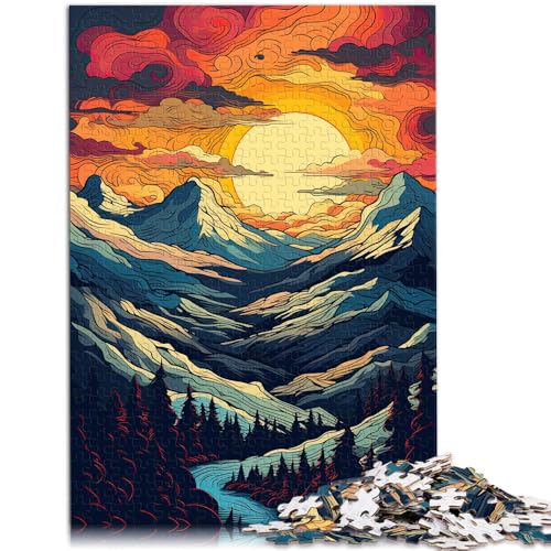 Puzzle für Erwachsene 1000 Teile Pop-Art-Berge anspruchsvolles Spiel Geschenke zum Geburtstag geeignet für Teenager ab 14 Jahren 26x38cm von BBVNFLIR